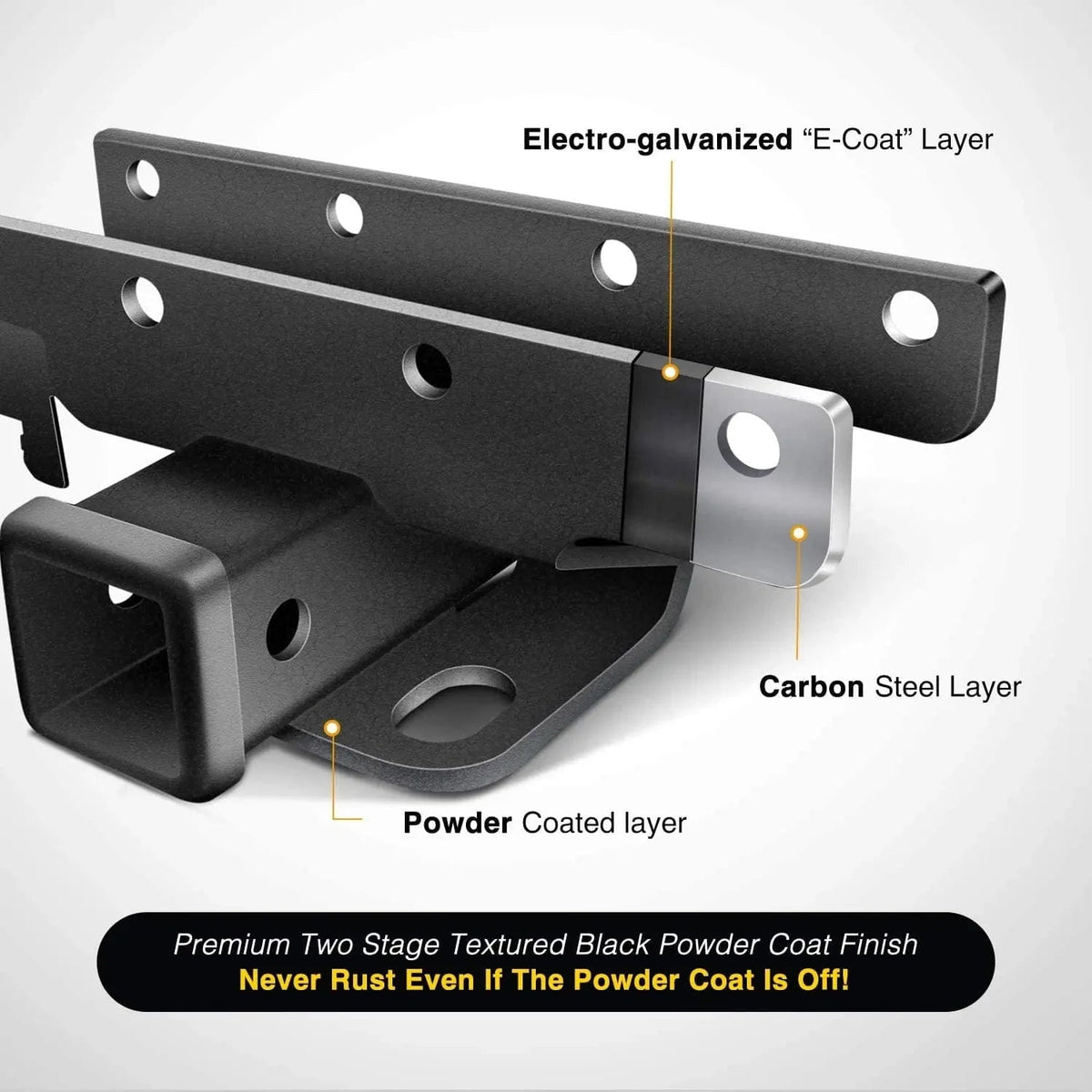 Nilight 2" inch Rear Bumper Tow Trailer Hitch Receiver Kit Jeep JK Nilight