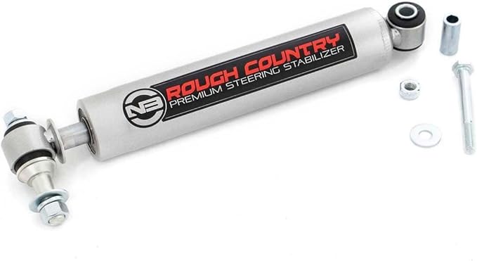 Rough Country N3 Steering Stabilizer fits 87-06 Jeep Wrangler TJ YJ Cherokee XJ ZJ | 02-10 Silverado Sierra HD | 8731730