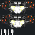 Two headlamps with bright lights and USB charging cables for camping in lebanon