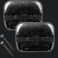 Rectangular black LED headlights set with wiring harness for offroad vehicles in Lebanon