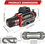 X-BULL Electric Winch XRS 13500 LBS 12V Synthetic Rope for Towing Truck Off Road with 2 in 1 Wireless Remote MBK4x4Parts