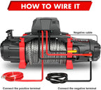 X-BULL Electric Winch XRS 13500 LBS 12V Synthetic Rope for Towing Truck Off Road with 2 in 1 Wireless Remote MBK4x4Parts