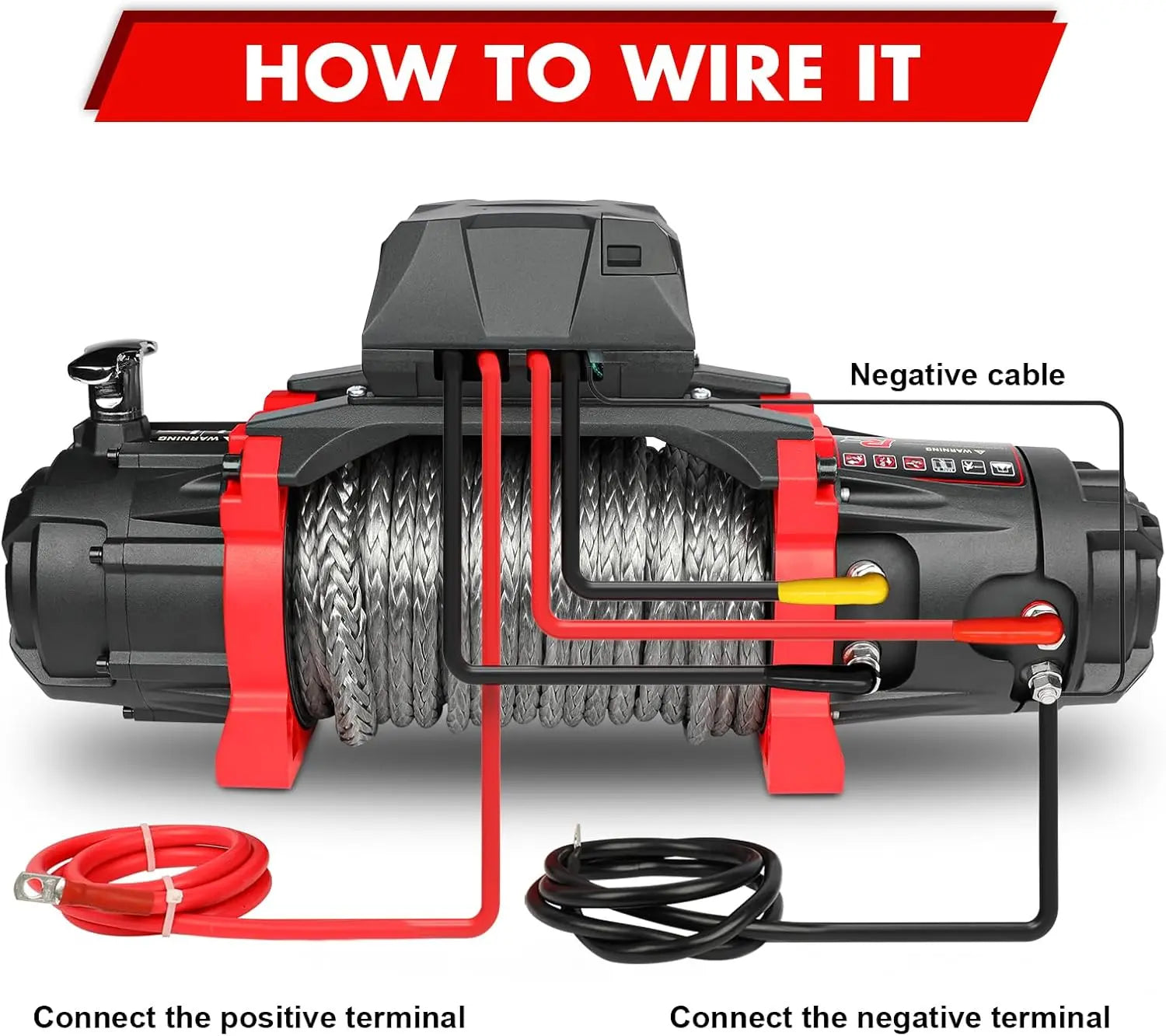 X-BULL Electric Winch XRS 13500 LBS 12V Synthetic Rope for Towing Truck Off Road with 2 in 1 Wireless Remote MBK4x4Parts