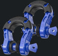 Blue and black shackle with packaging in the background