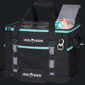 Black and teal cooler bag with 'INSAmeer' branding on a white background