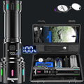 Black flashlight with digital display, case, and accessories for offroad in lebanon
