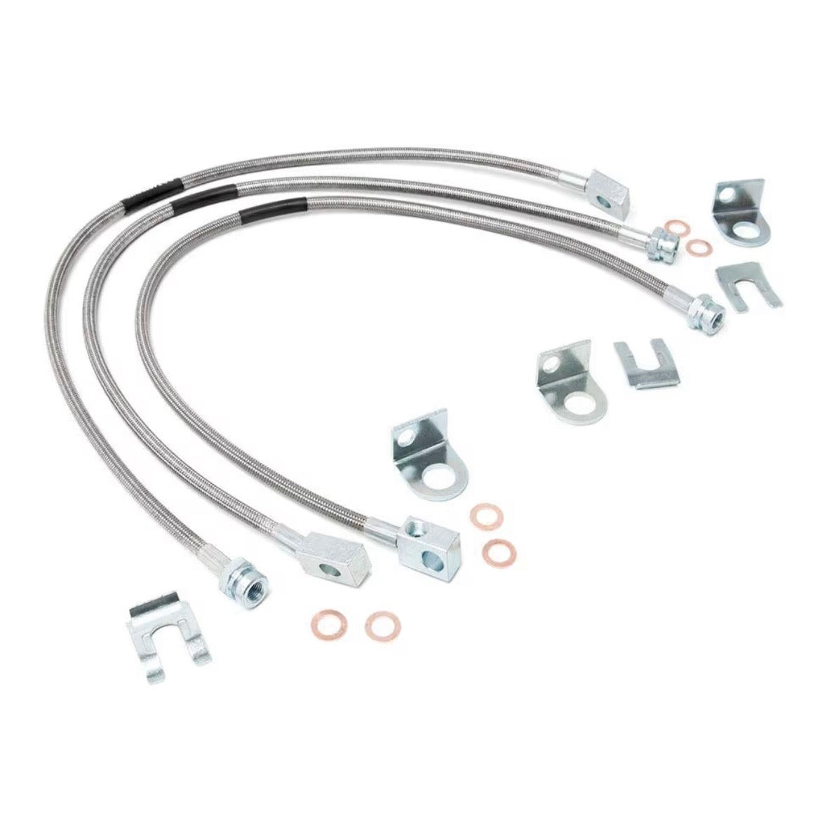 Rough Country Stainless Brake Lines for 1987-2006 Jeep Wrangler TJ/YJ/XJ - 89715