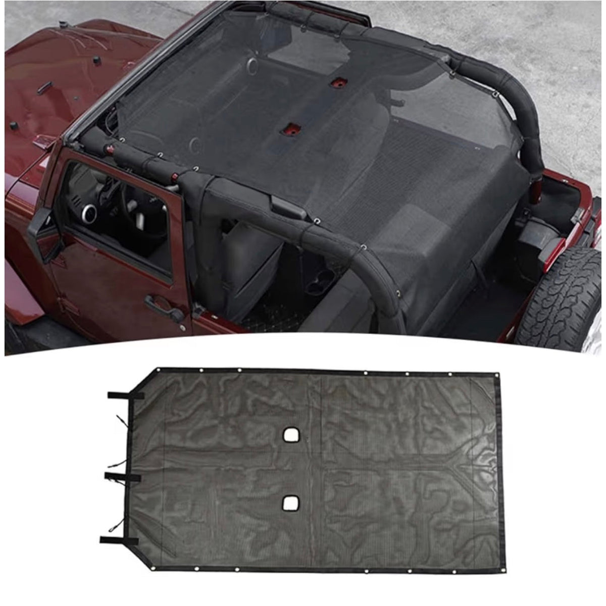 Sunshade Protection for Jeep Wrangler JK 2 Door 2007-2017,Extended Style RTTCZ