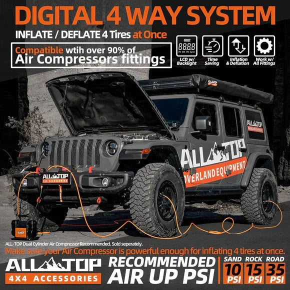 Digital 4 way tire inflator system attached to off-road Jeep in Lebanon, 4x4 accessories