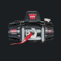 Warn VR Evo winch with a red rope on a white background