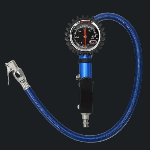 Analog tire inflator with pressure gauge and blue hose, offroad accessory in Lebanon