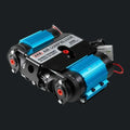 Twin motor onboard 12V air compressor with blue and black casing for offroad use in Lebanon